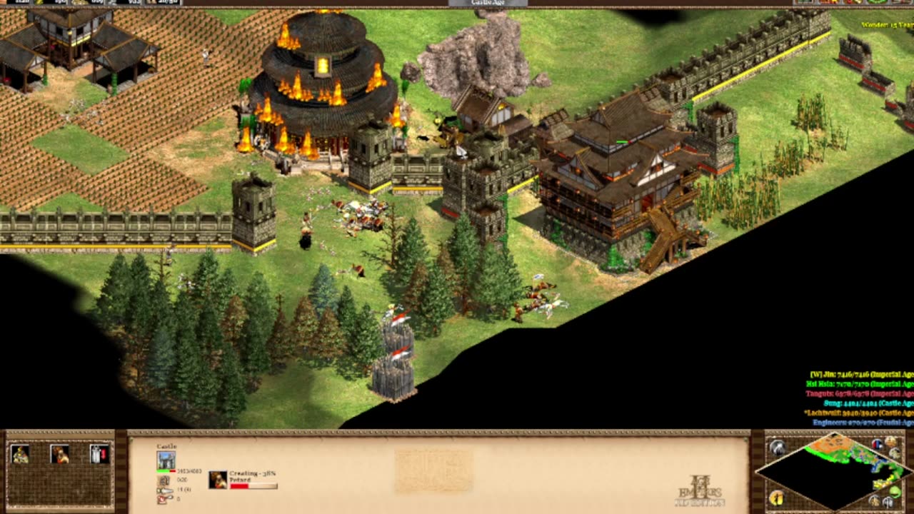 Age of Empires II Ghengis Khan Trying to stop a Wonder