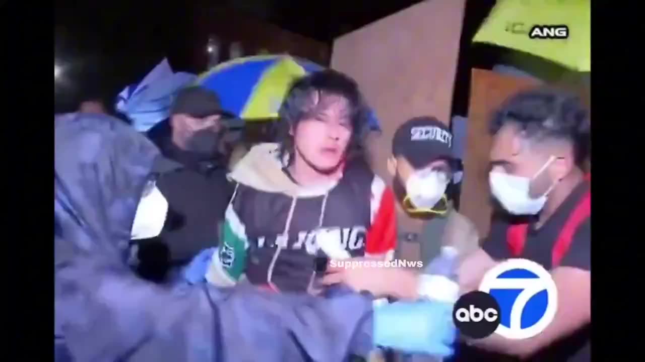 (Evil-minded gangs) at college protest.
