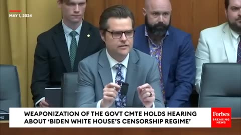 Matt Gaetz GOES OFF On Biden Aide Over Their Efforts To Censor Free Speech