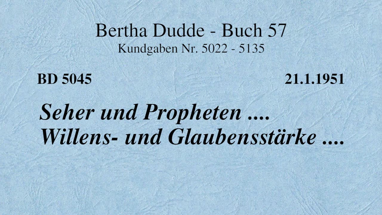 BD 5045 - SEHER UND PROPHETEN .... WILLENS- UND GLAUBENSSTÄRKE ....