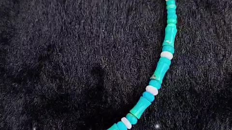 GN-20240923-03 Natural stablish turquoise and natural pink opal necklace women