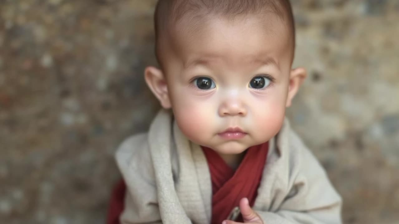 Cute baby monk