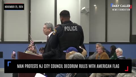 Man Protests NJ City Council Decorum Rules With American Flag