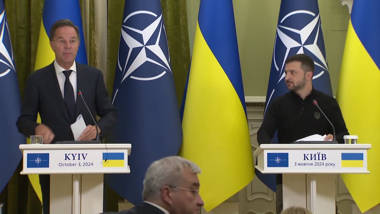 NATO Secretary General with the President of Ukraine 🇺🇦 Volodymyr Zelenskyy, in Kyiv - October 3, 2024