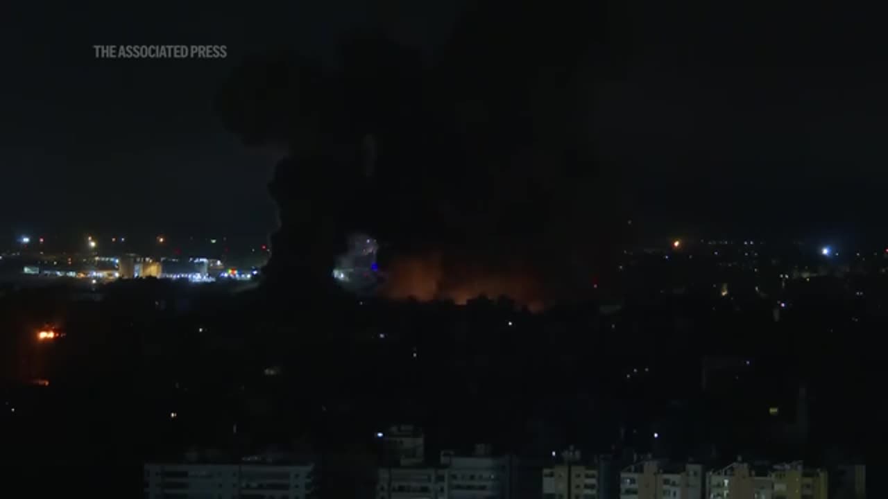 Video captures massive explosions near an airport in Beirut