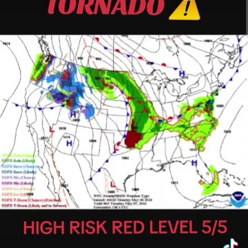 TAKE ACTION ‼️High Risk LEVEL 5/5 Severe Thunderstorms Tornadoes in Central & Southern Plains 🙏🏾