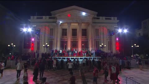 olympiacos celebration of the uefa conference cup of 2024