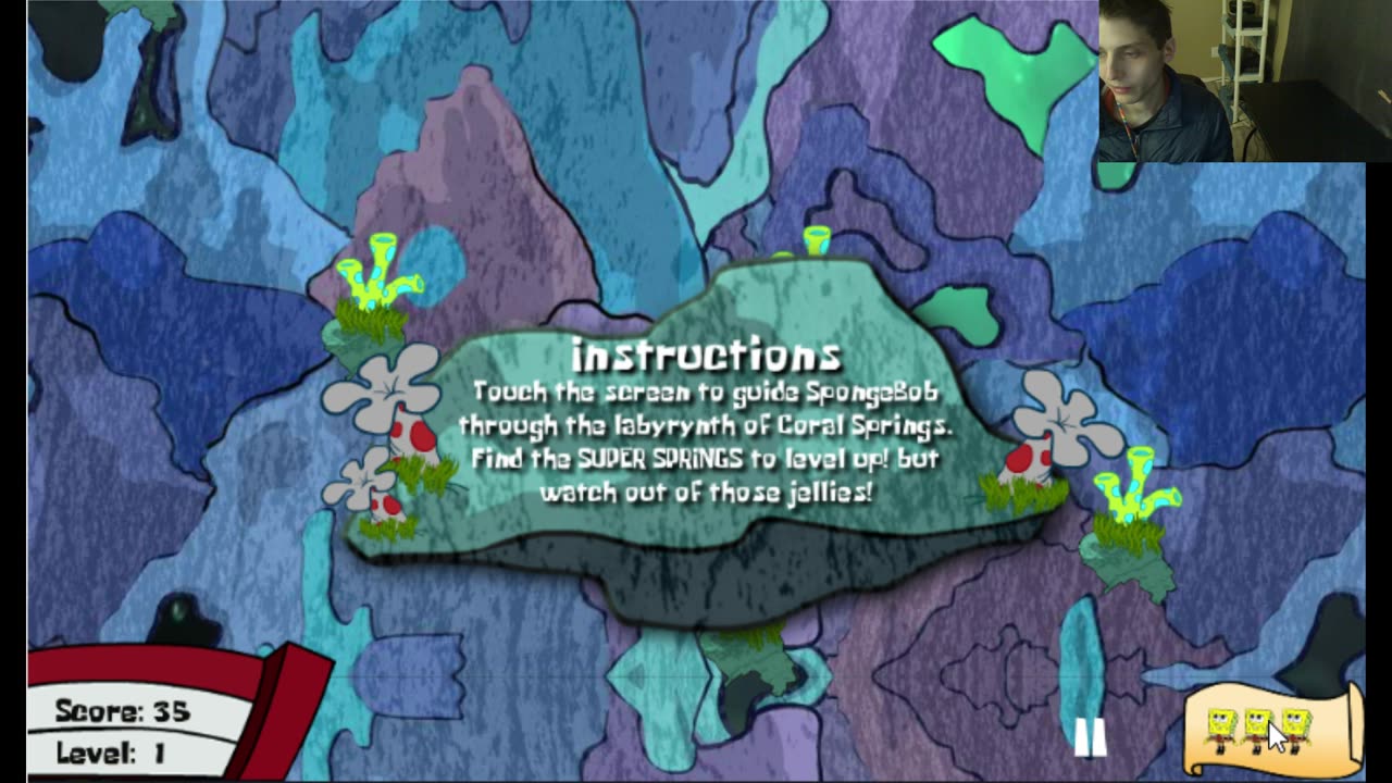 Failed Attempt #1 To Complete The SpongeBob SquarePants Coral Climb Video Game With Live Commentary