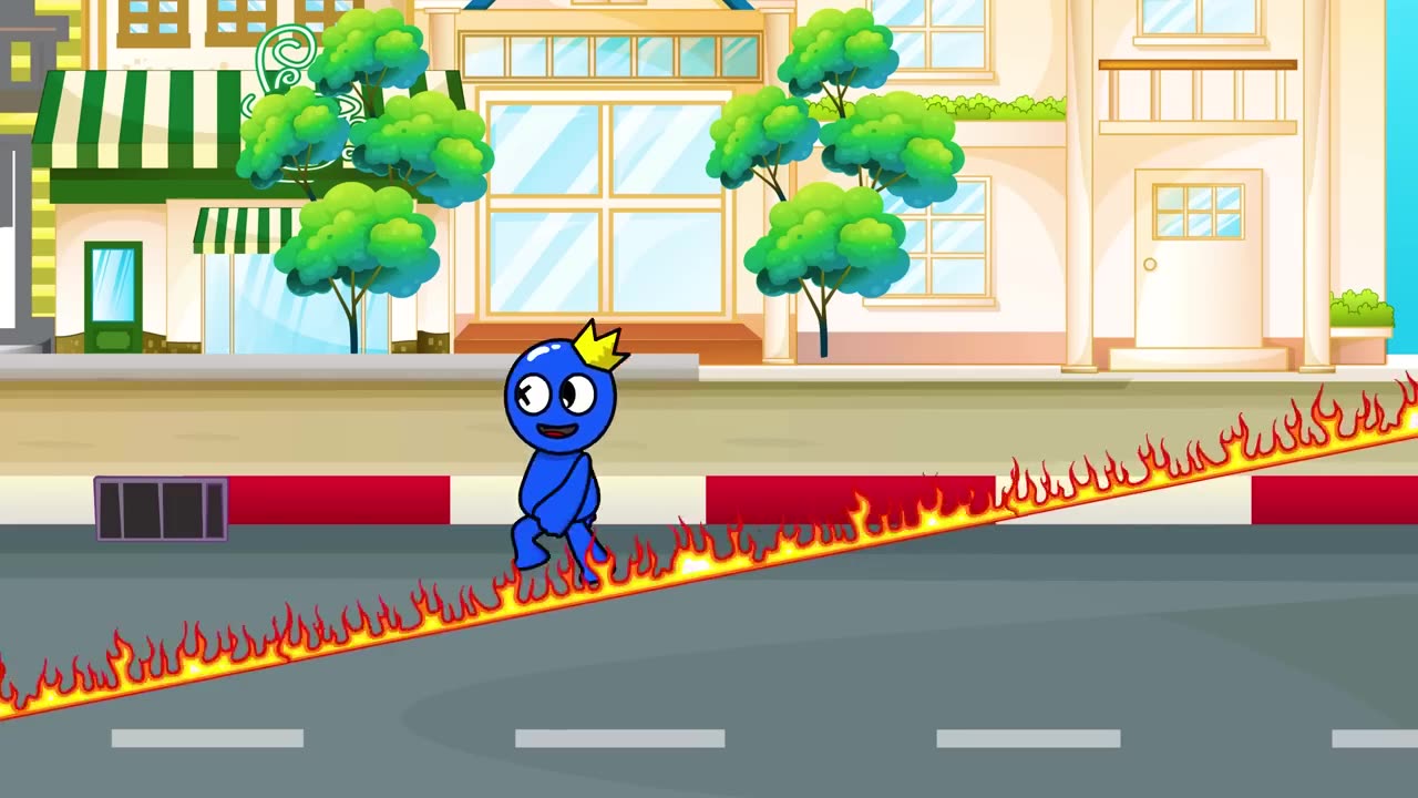 Rainbow Friends Finger Heart At School _ Blue x Green Animation