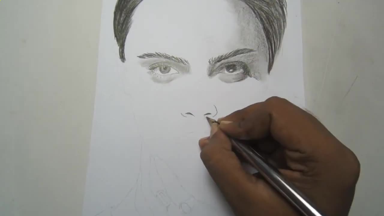 Cara Delevingne's Best Look Pencil Drawing