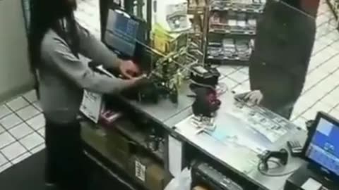 The store clerk has had enough of the criminal robbing spree bullsh*t