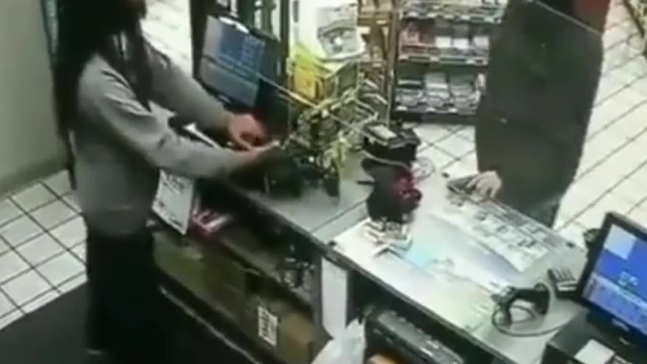 The store clerk has had enough of the criminal robbing spree bullsh*t