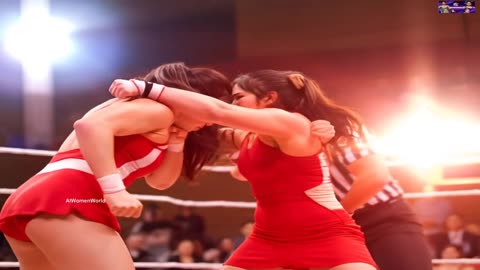 Asian AI Models Tag Teams Wrestling In The Ring - AIWomenWorld