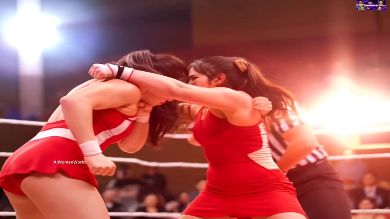 Asian AI Models Tag Teams Wrestling In The Ring - AIWomenWorld