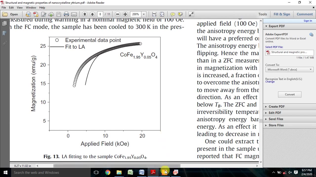 How to fit Law of Approach to Saturation (LAS) from magnetic data using Origin Software.