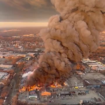 Massive smoke spotted amid large industrial fire at a factory in Chicago Heights,