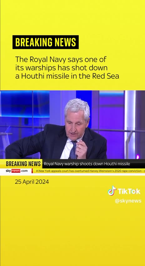 Royal Navy says one of its warships has shut down a Houthi missile in the Red Sea