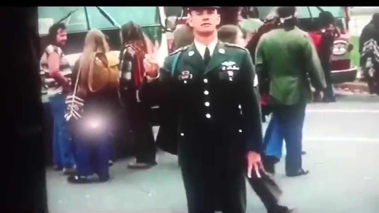 Tom Hanks in Forrest Gump doing the baphomet pose?