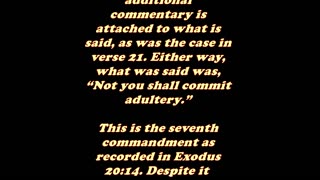 The Book of Matthew 5:27 - Daily Bible Verse Commentary