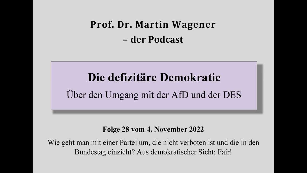 Realistisch Gedacht 32: Die defizitäre Demokratie. Über den Umgang mit der AfD und der DES