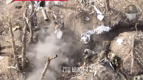 Russian Soldiers clearing Ukrainian trenches In the Zaporozhye Area