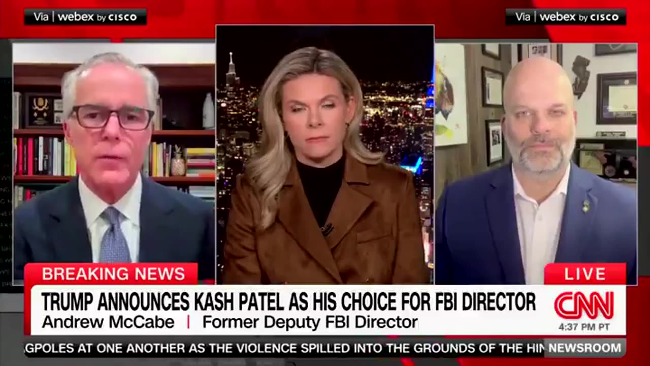 McCabe: Ex-FBI Deputy Director Sounds Alarm on CNN Over Trump's 'Dangerous' Kash Patel Nomination