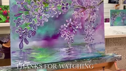 How To Paint Lilac acrylic Painting Tutorial