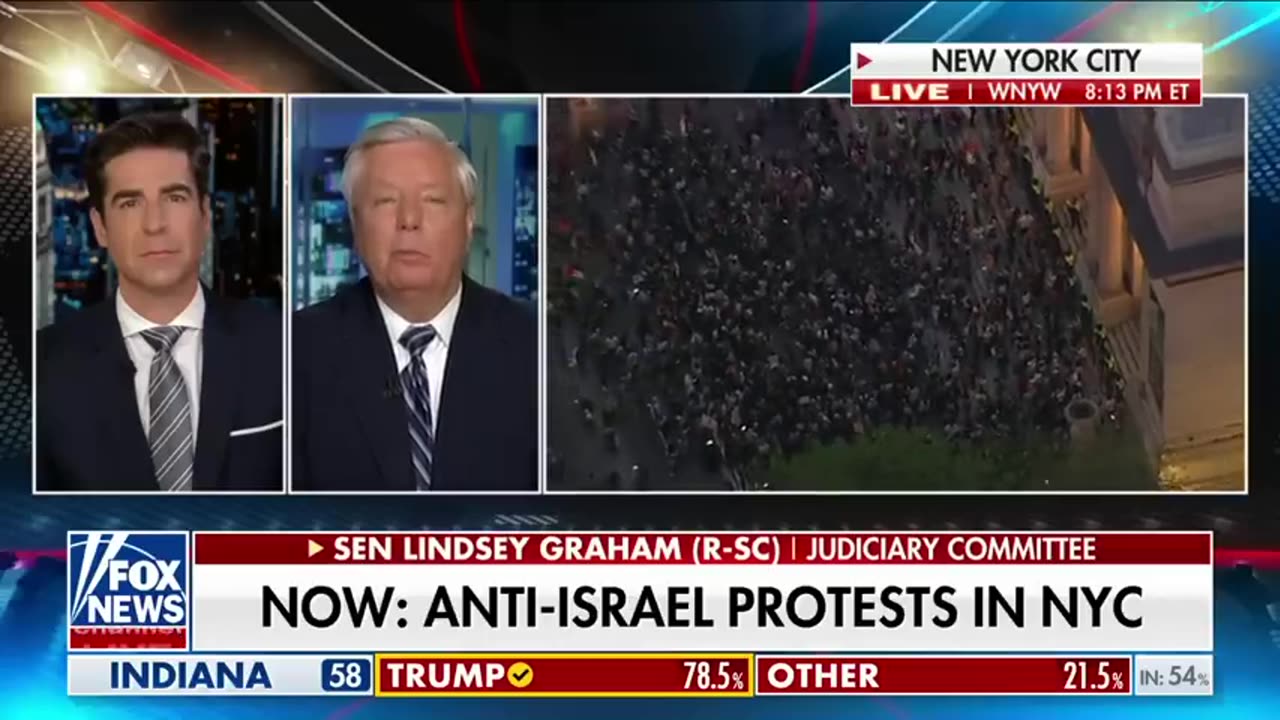 Lindsey Graham_ Democrats are afraid of the Hamas wing of the party Gutfeld Tucker Carlson