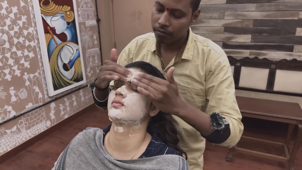 Female Face Scrub Massage and Cleansing for Relaxation _ Indian Massage