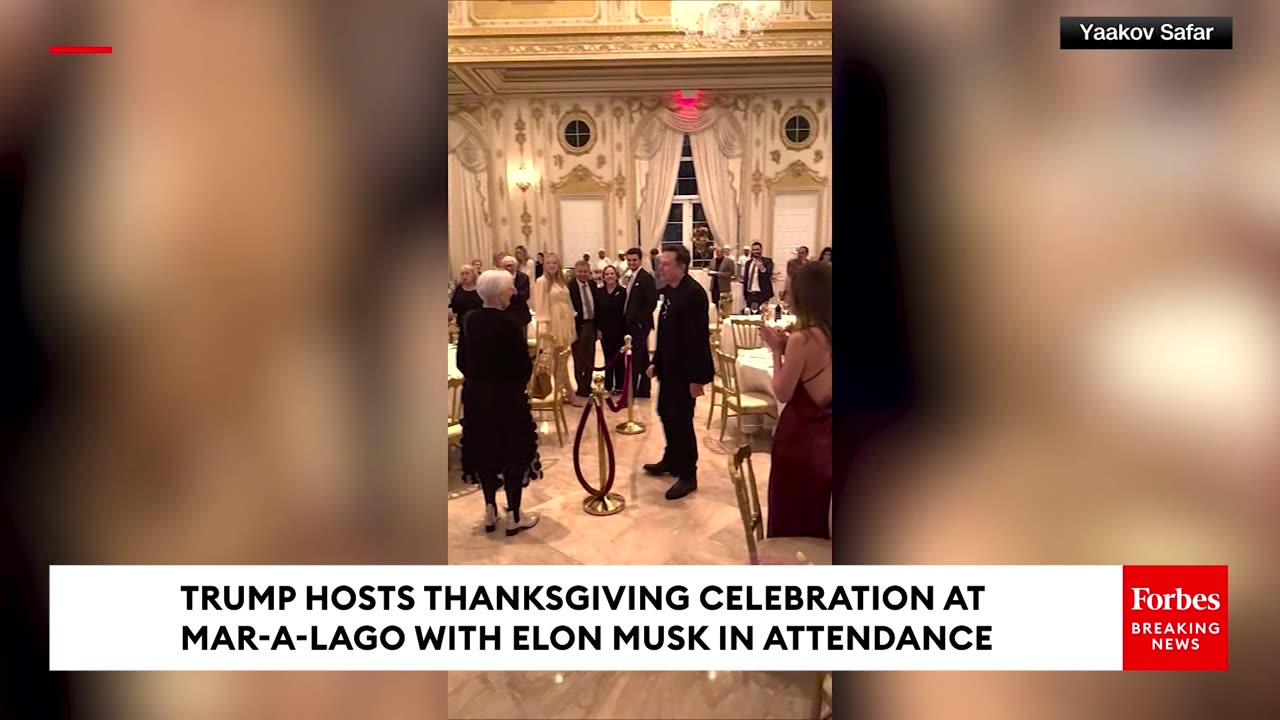 Trump Hosts Thanksgiving Dinner At Mar-A-Lago With Melania, Elon Musk In Attendance