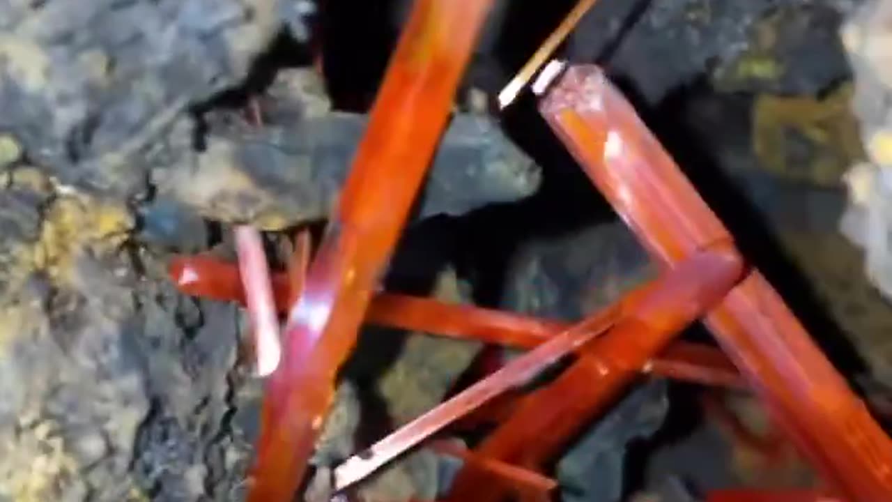 Natural Pencils~Crocoite is a beautiful mineral that occurs as bright red needle-shaped crystals