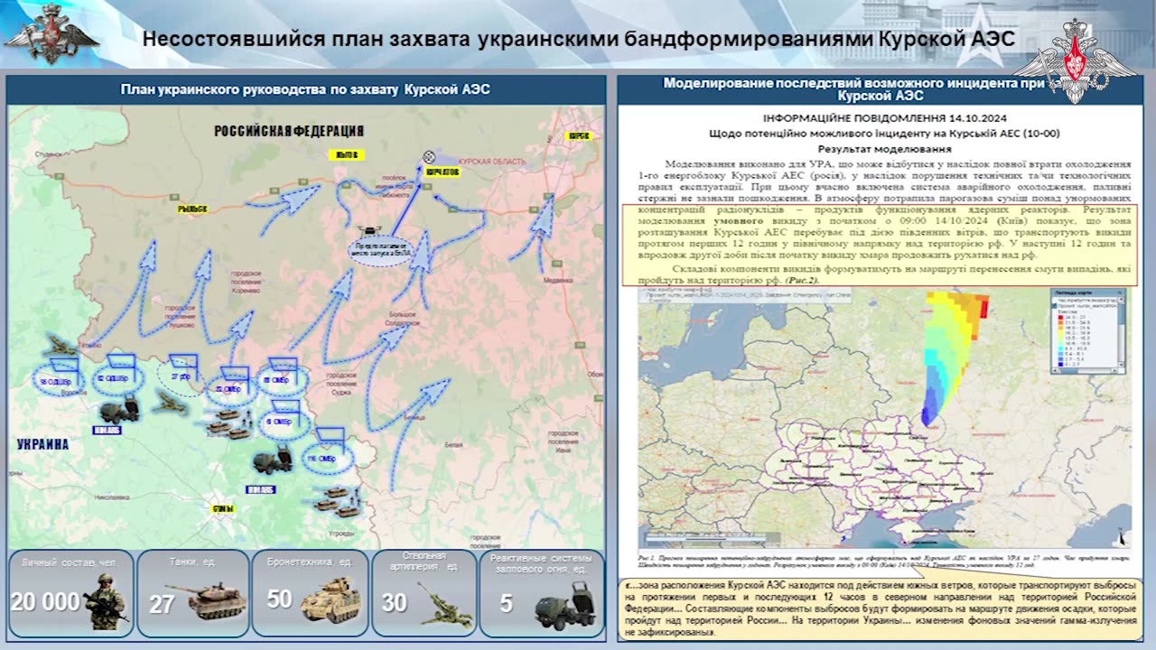 Briefing del Ministero della Difesa russo del 5/11/2024 Il Ministero della Difesa della Federazione Russa continua a studiare materiali sulle violazioni da parte dell'Ucraina di questioni relative alla sicurezza dalle radiazioni.