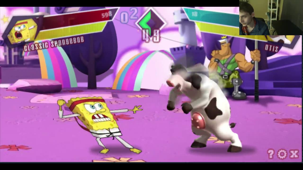 SpongeBob SquarePants VS Otis The Cow In A Nickelodeon Super Brawl Showdown! Battle