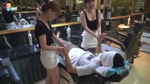 With only $13 you can experience a great massage service at a Vietnamese barber shop