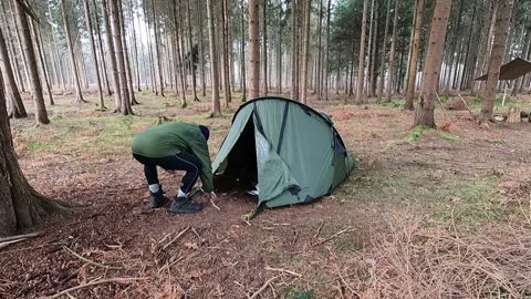 By the snugpak scorpion 3 tent. Woodland wildcamping 22nd Jan 2023