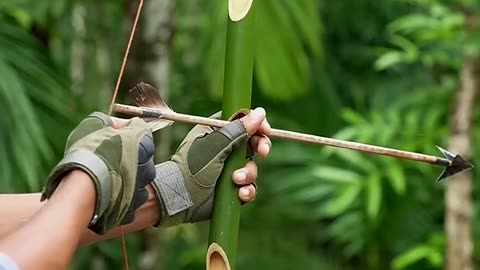 Bamboo craft with bamboo archer