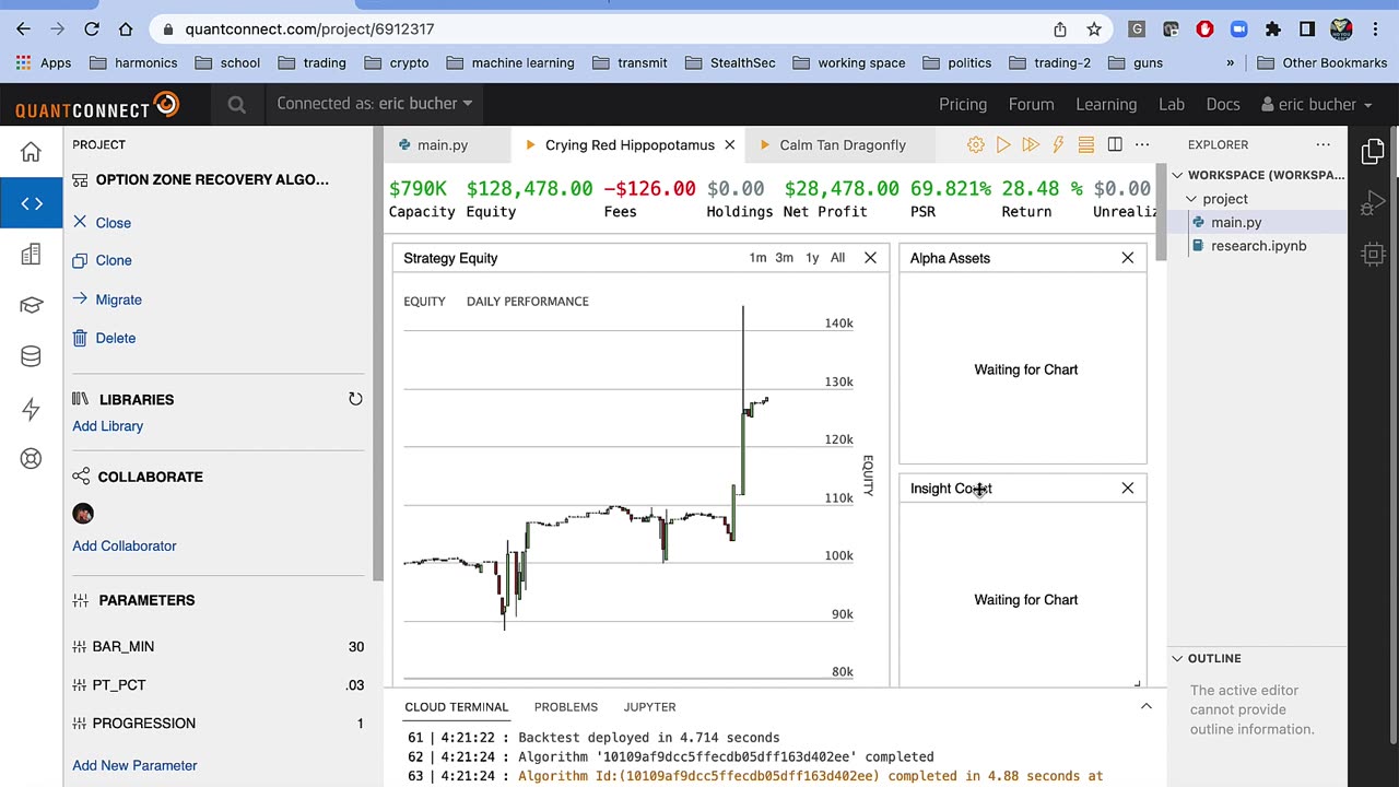 Part 5 - Algorithmic Bot on QuantConnect. Geometric Martingale on Both Long and Short Bias.