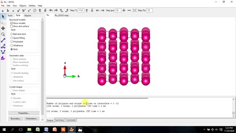 Supercell construction of Ruthenium element using VESTA Software