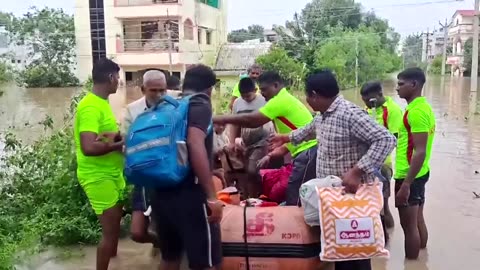 Drone footage shows flooding in southern India from Cyclone Fengal