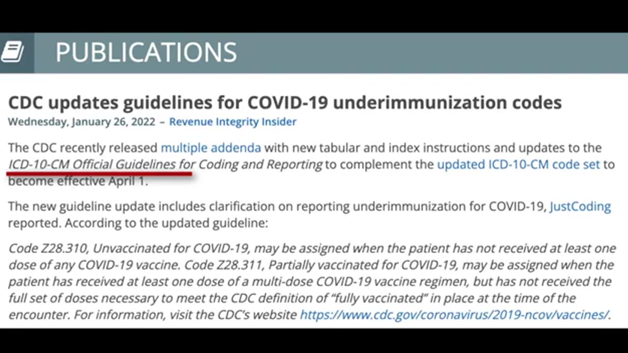 From April 2023 CDC Creates codes for Doctors to keep track of people who refuse the C19 jab.