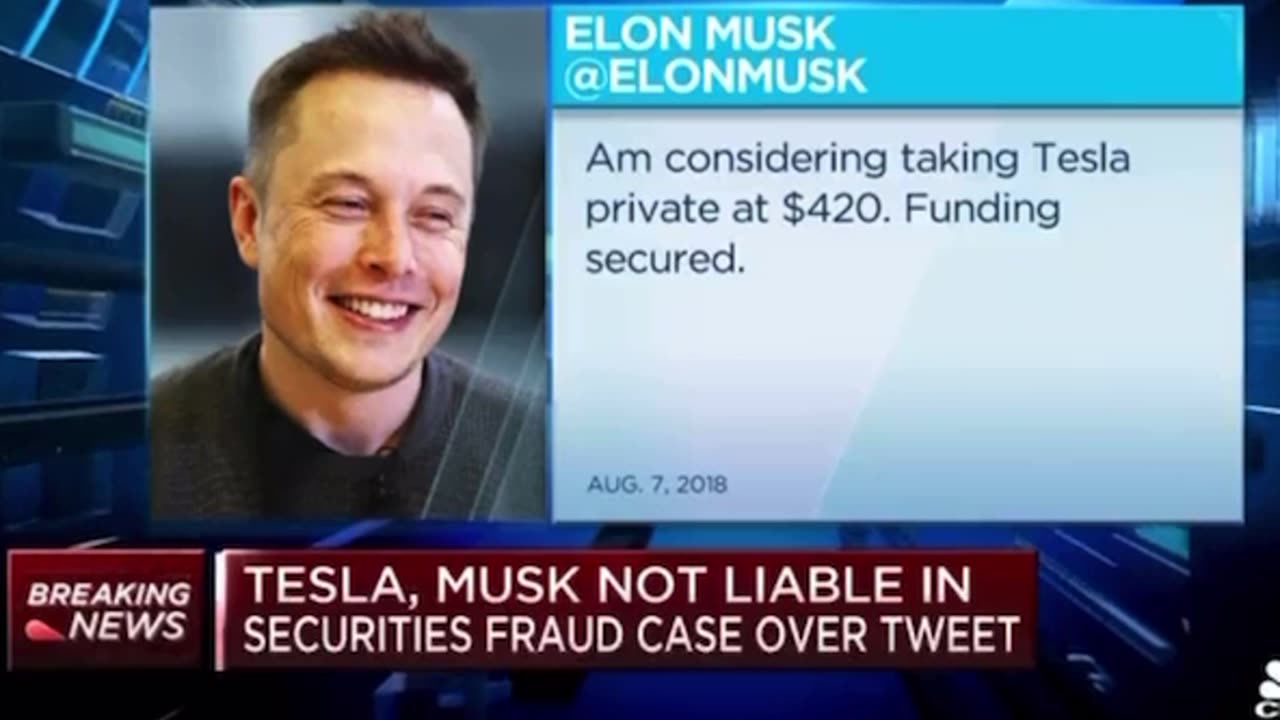 A jury has found that Tesla and Elon Musk are not liable in the securities fraud case over his "funding secured" tweet