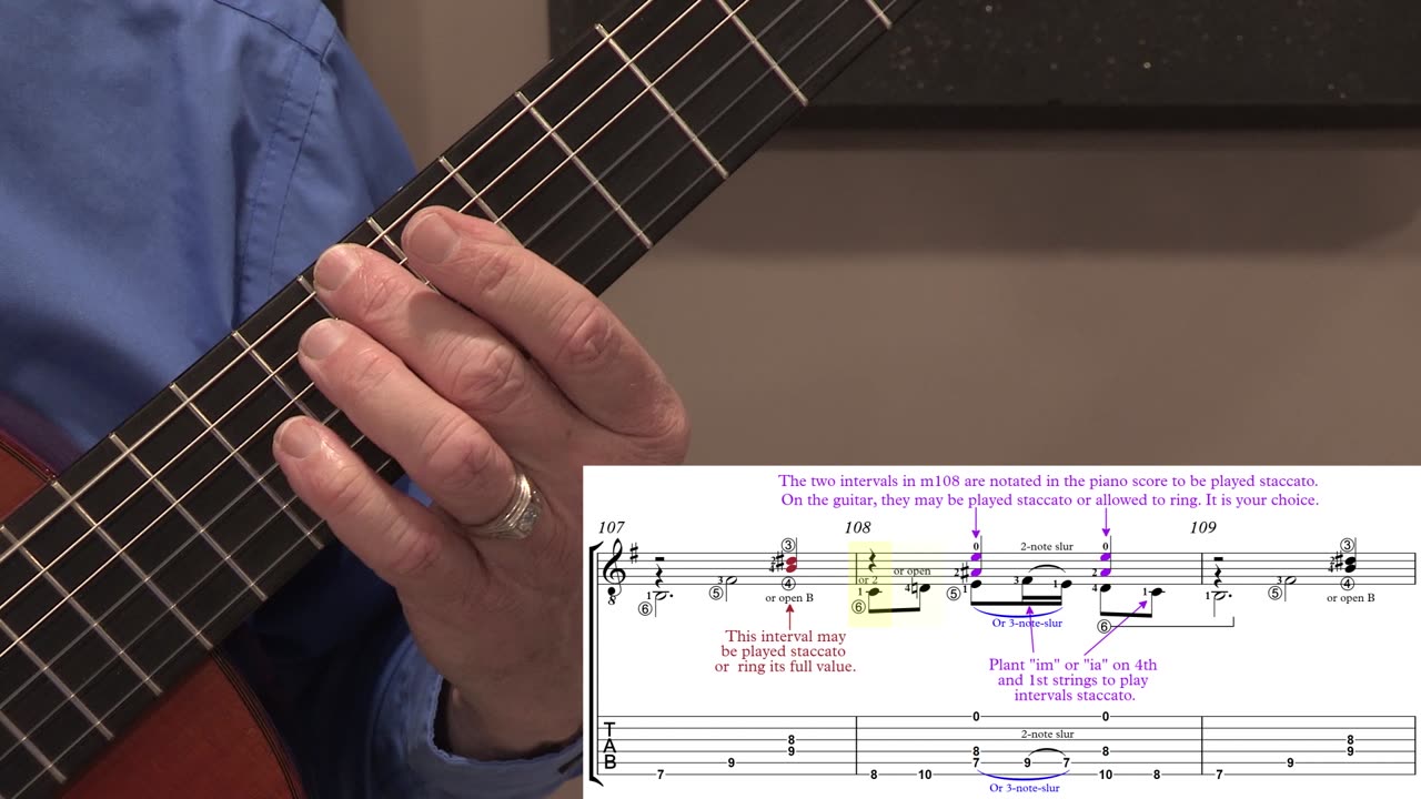 Technique Left-Hand, Part II (slow section). Video #82: m107-109 Version #9