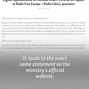 Zelensky's government spokesbot talks about... diplomacy