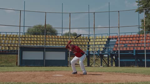 BASEBALL PLAYER GETS THREE STRIKES AND IS OUT