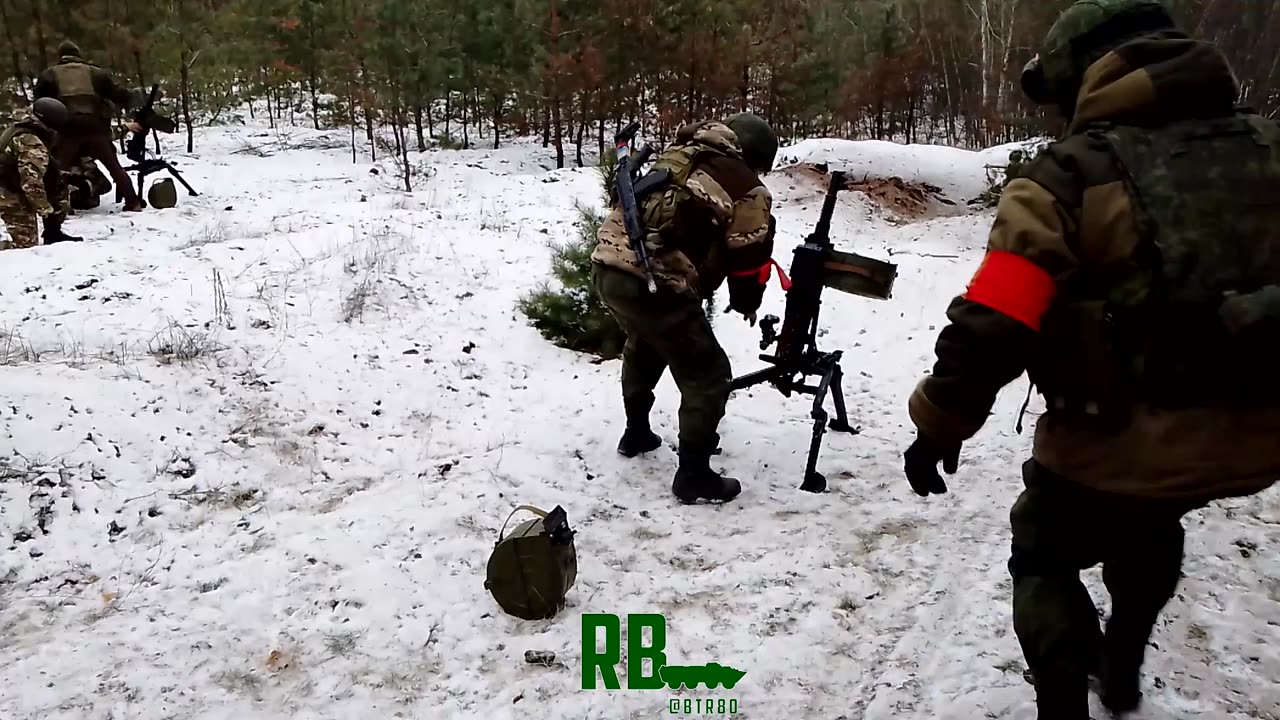 Images of combat work of AGS-17 "Flame" in the woods near Kremenna.