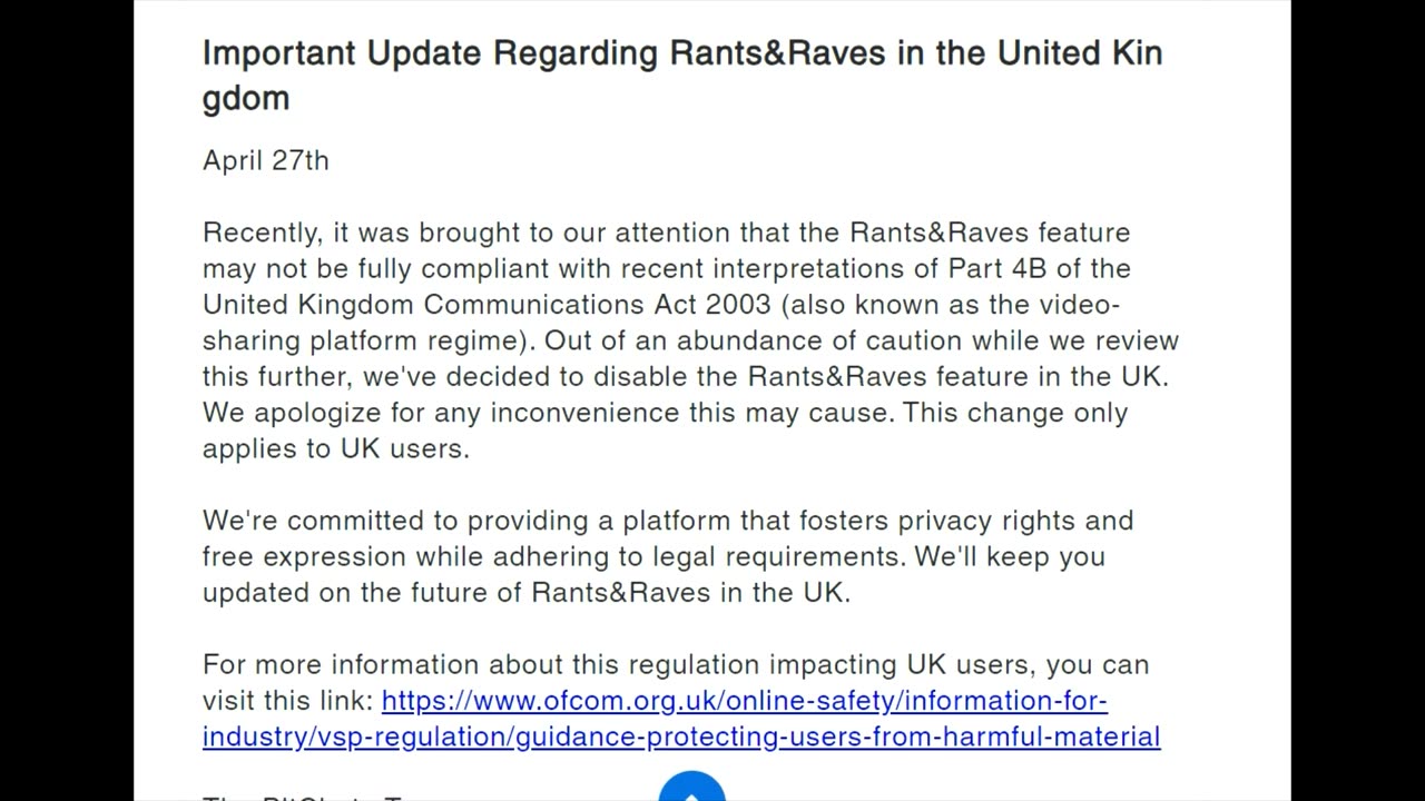 RANT AND RAVE ON HOLD IN UK SEE LINK