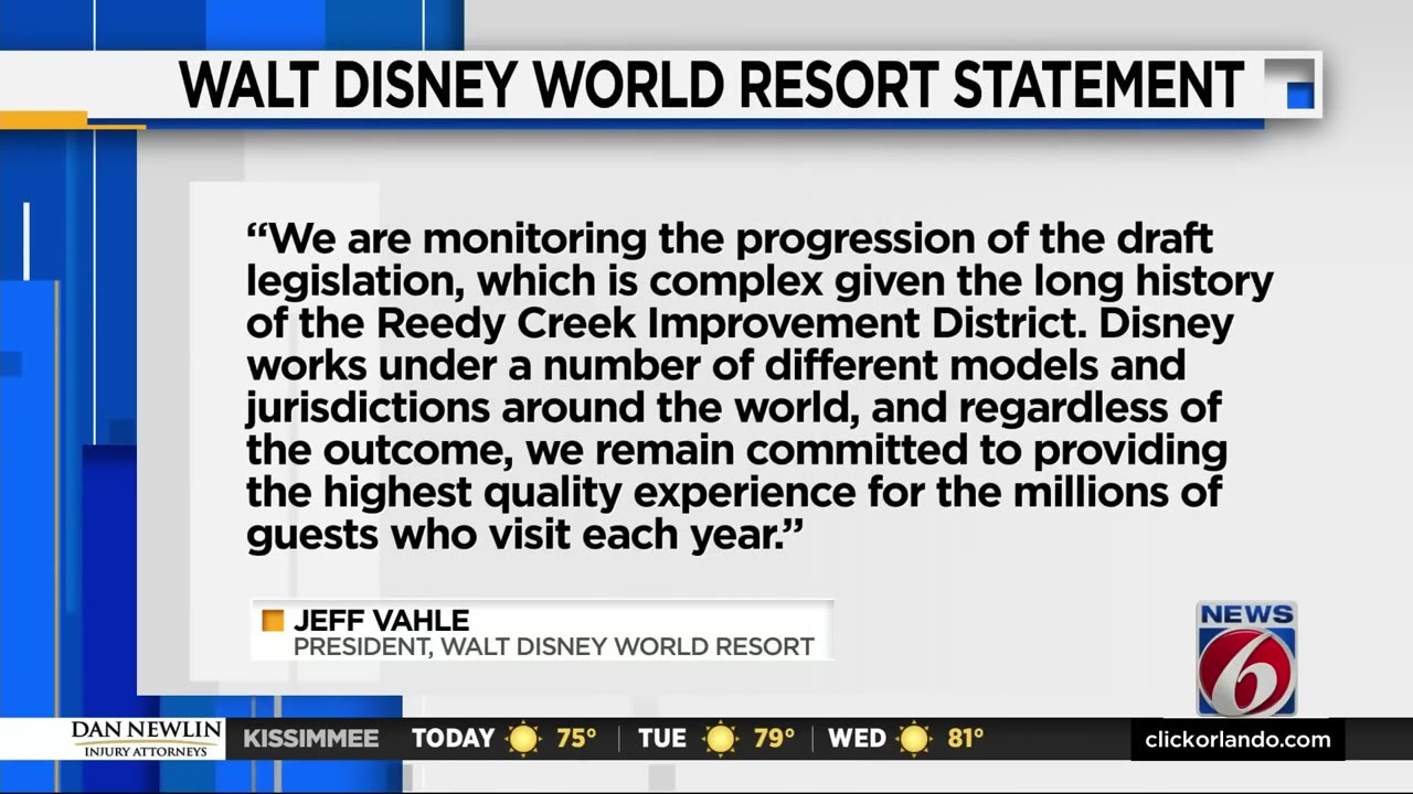 [2023-02-06] WKMG 6 Orlando, Florida - New bill reveals changes to Disney's special district