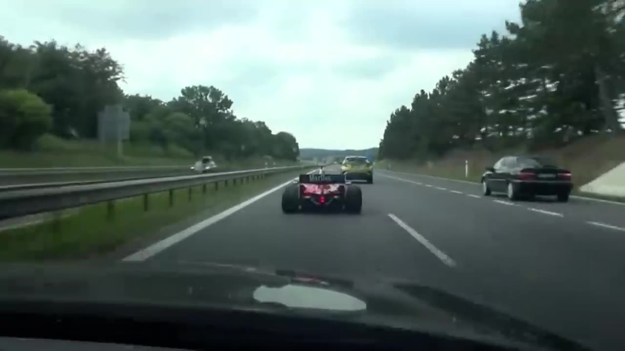 Formula Car on a Public Highway in the Czech Republic