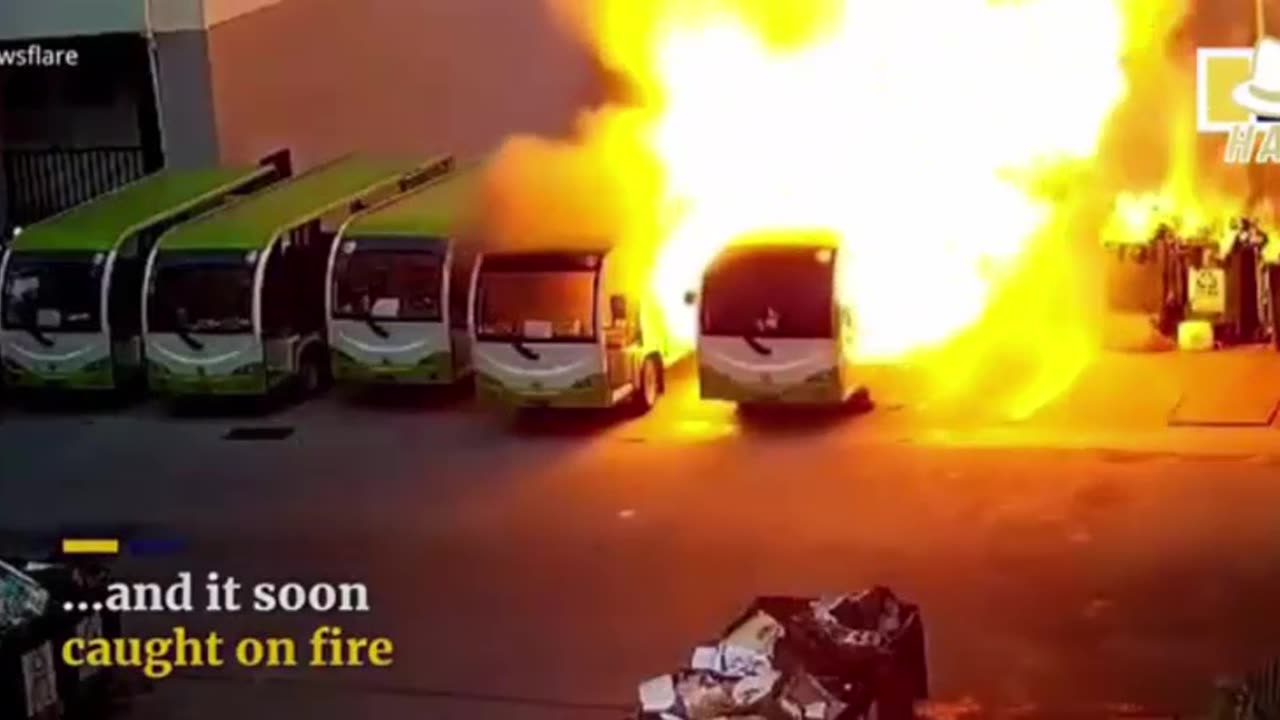 China EV Buses on fire