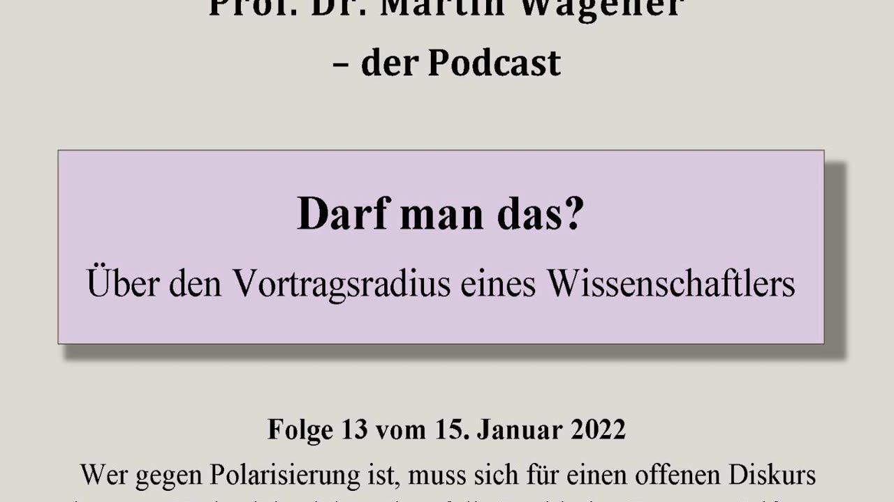 Realistisch Gedacht 14: Darf man das? Über den Vortragsradius eines Wissenschaftlers